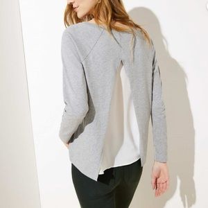 LOFT Gray Open-Back Top